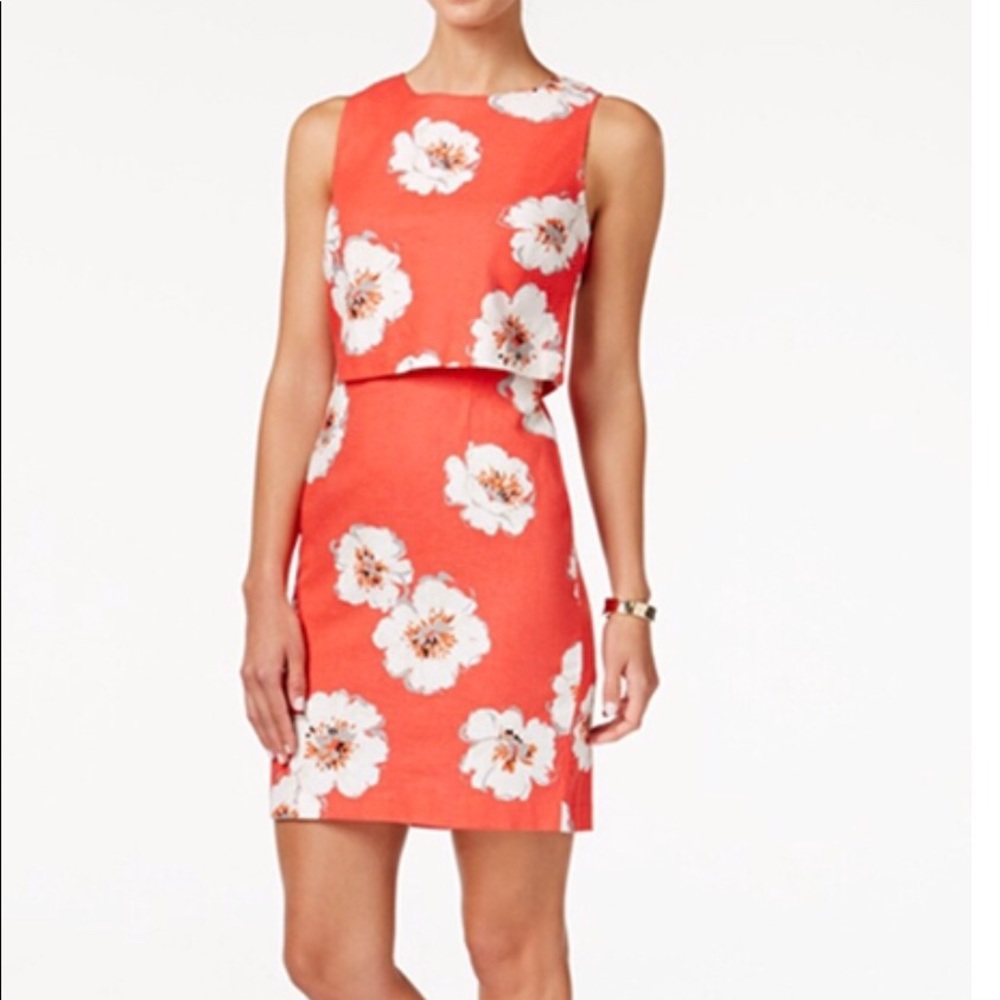 Ivanka Trump Floral Popover Sheath Dress-size 10